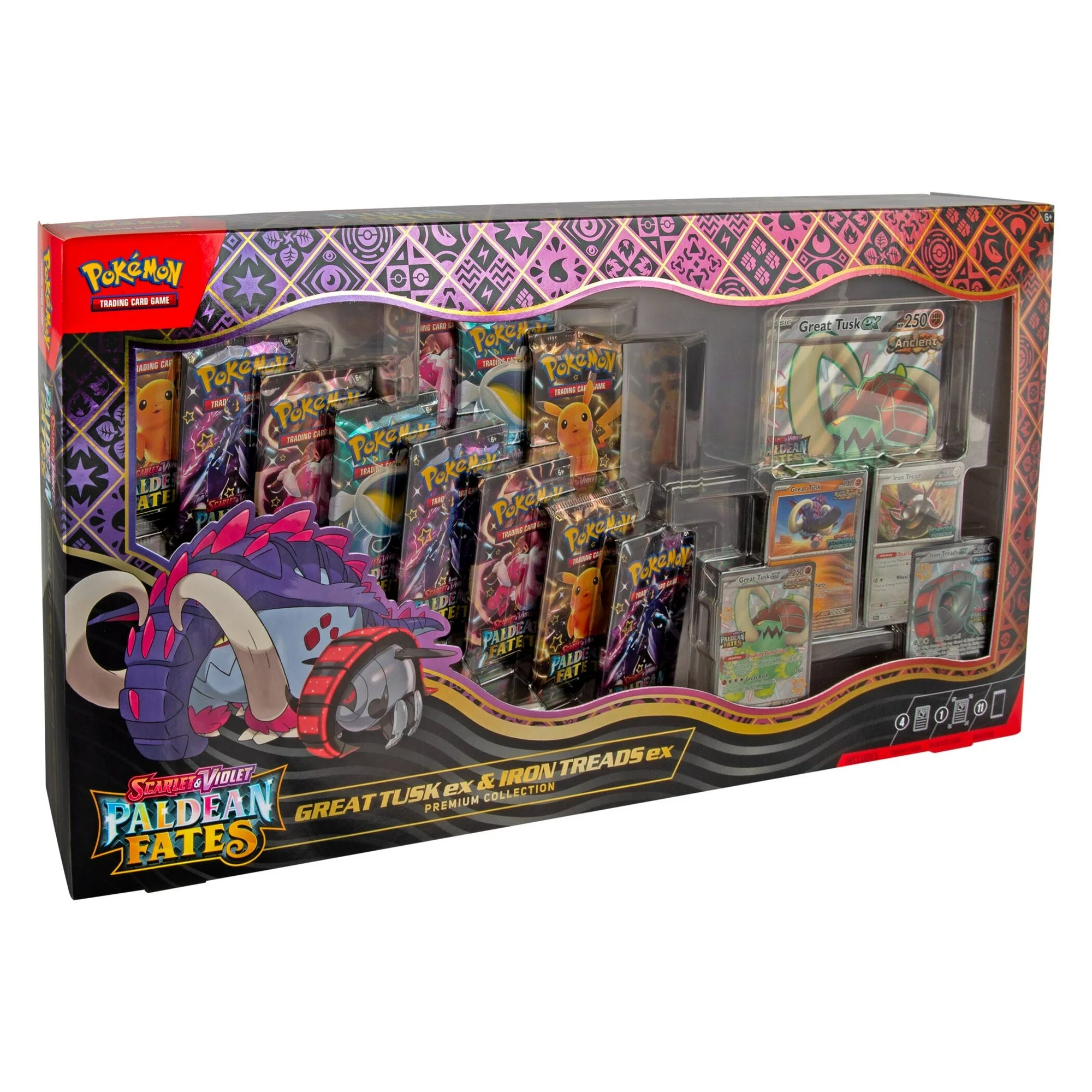Paldean Fates Great Tusk ex & Iron Threads ex Premium Collection