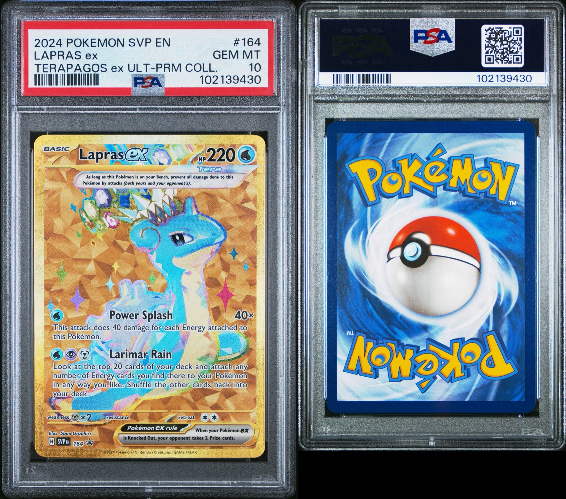 PSA 10 2024 POKEMON SVP EN-SV BLACK STAR PROMO #164 LAPRAS EX ULTRA-PREMIUM COLLECTION
