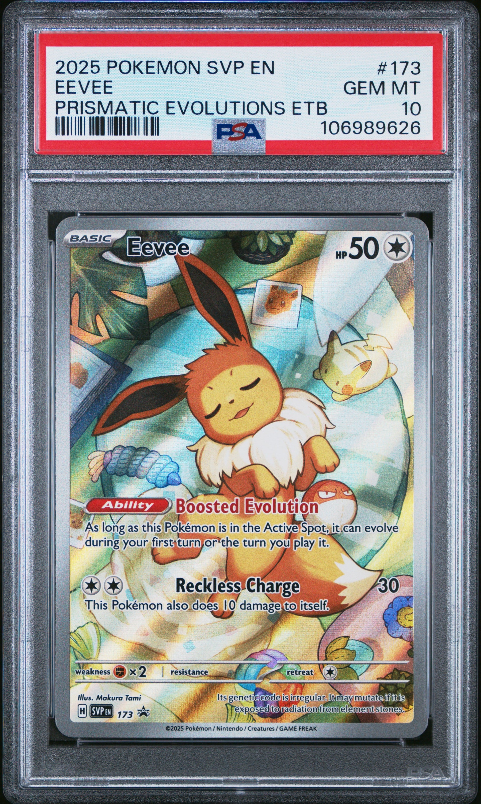 PSA 10 2025 POKEMON SVP EN-SV BLACK STAR PROMO #173 EEVEE PRISMATIC EVOLUTIONS ETB